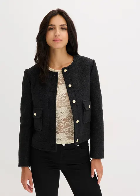 Blouson en maille bouclette douce, bonprix