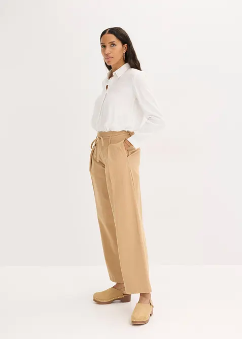 Pantalon à pinces et lien à nouer, bonprix