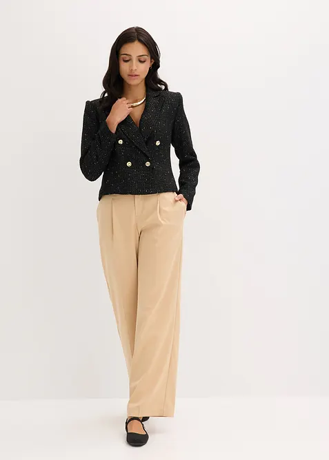 Blazer court en maille bouclette douce, bonprix