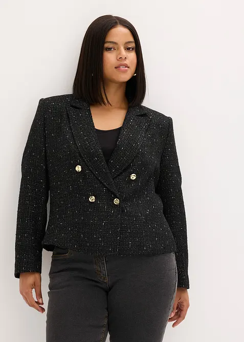 Blazer court en maille bouclette douce, bonprix