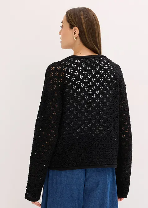 Gilet en maille ajourée, bonprix