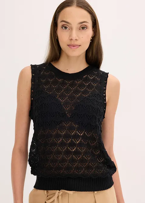 Top en maille ajourée, bonprix