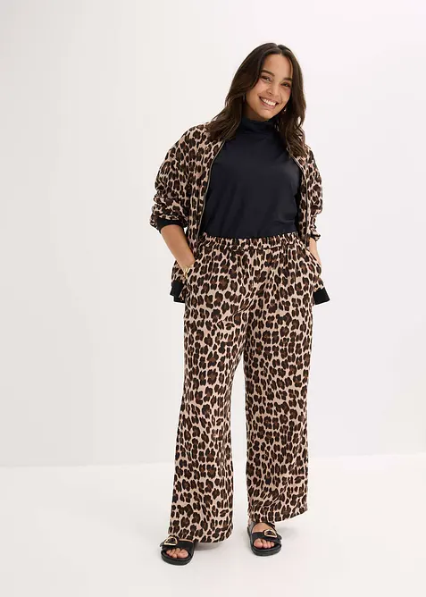 Pantalon palazzo en satin fluide, bonprix