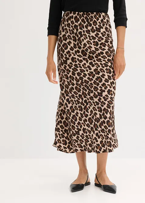 Jupe midi en satin fluide, bonprix