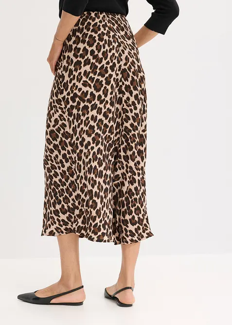 Jupe midi en satin fluide, bonprix