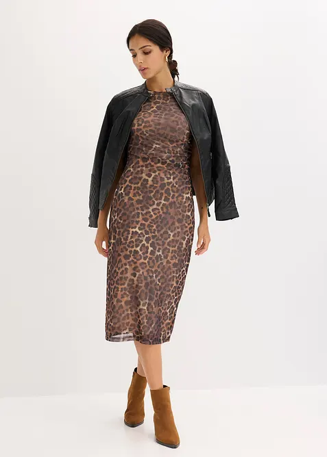 Robe midi en mesh doux, bonprix