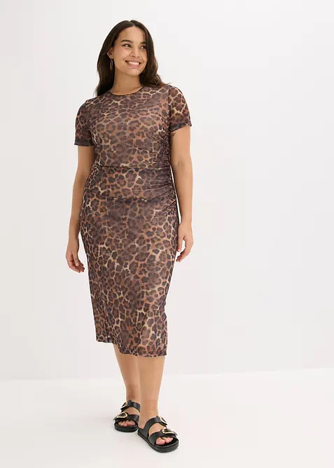 Robe midi en mesh doux, bonprix