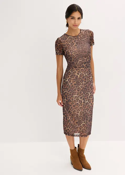 Robe midi en mesh doux, bonprix