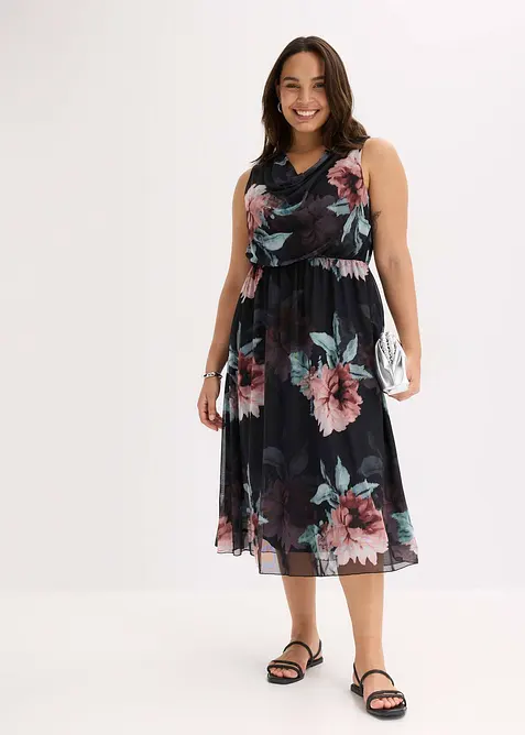 Robe midi en mesh doux, bonprix