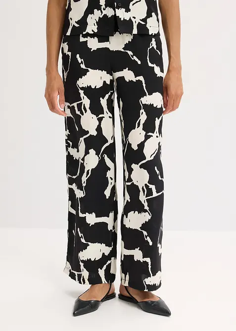 Pantalon palazzo en satin fluide, bonprix