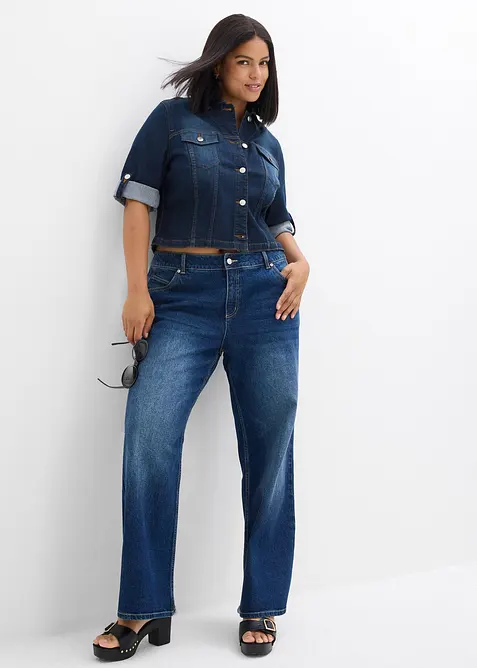 Jean droit, taille mi-haute, bonprix