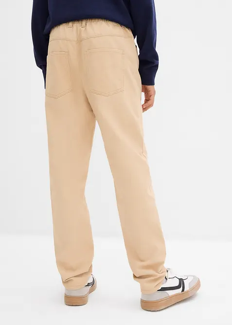 Pantalon droit taille élastiquée, 100% coton, bonprix