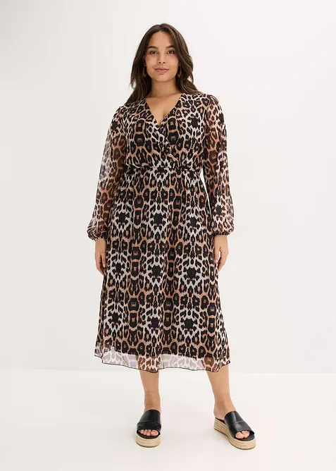 Robe midi en mesh doux, bonprix