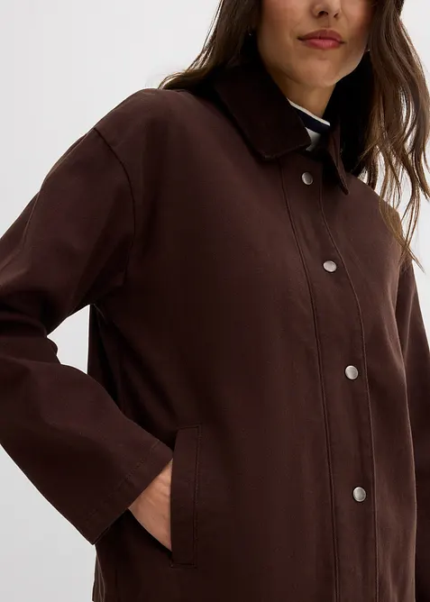 Veste légère en twill avec col en velours côtelé, bonprix