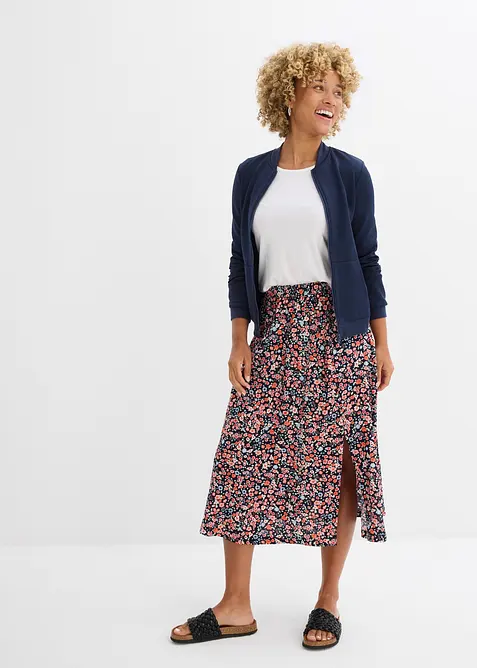 Jupe midi en viscose, bonprix