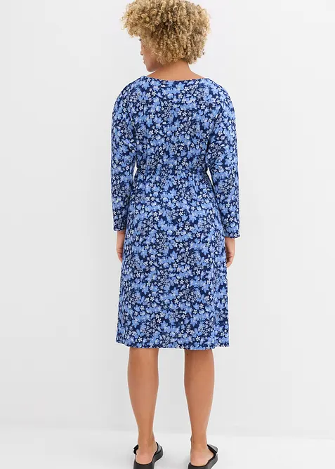 Robe en jersey crêpe gaufré, bonprix