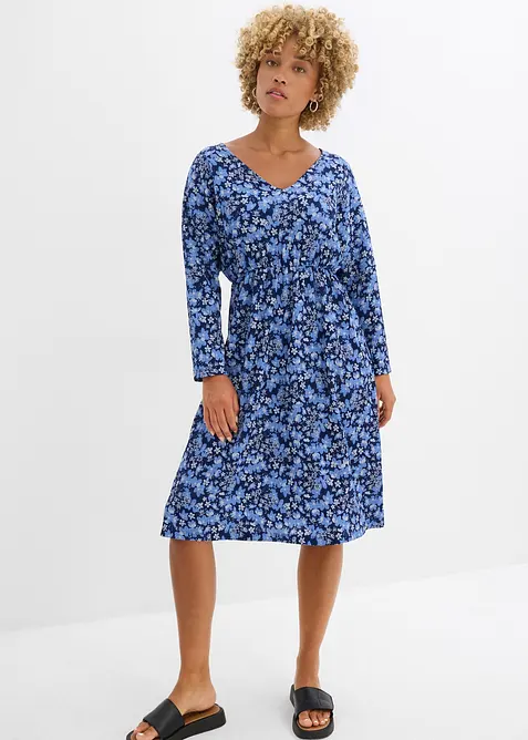 Robe en jersey crêpe gaufré, bonprix