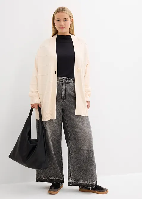 Gilet long en maille, bonprix