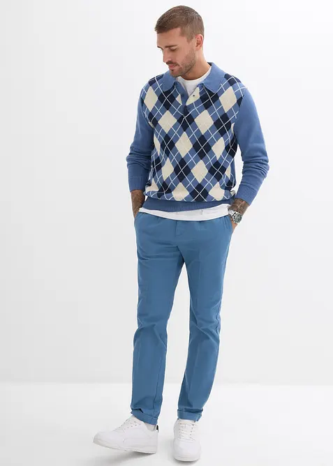 Pantalon droit à pinces en twill de coton, Regular, bonprix