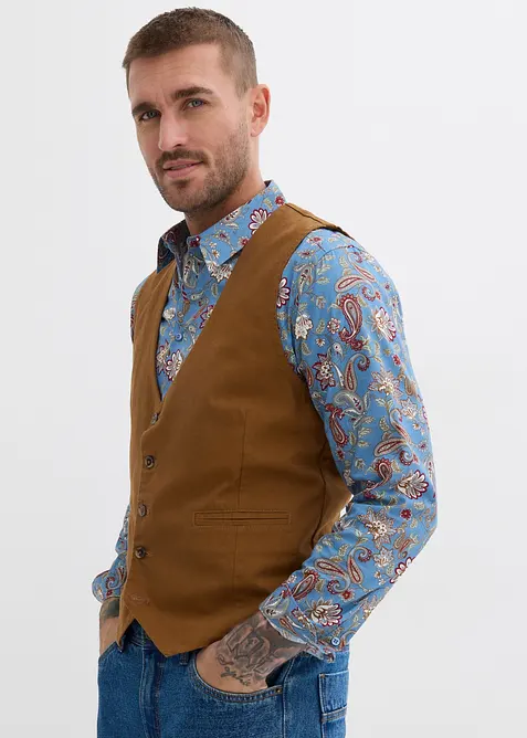 Gilet de costume en toile de coton, bonprix