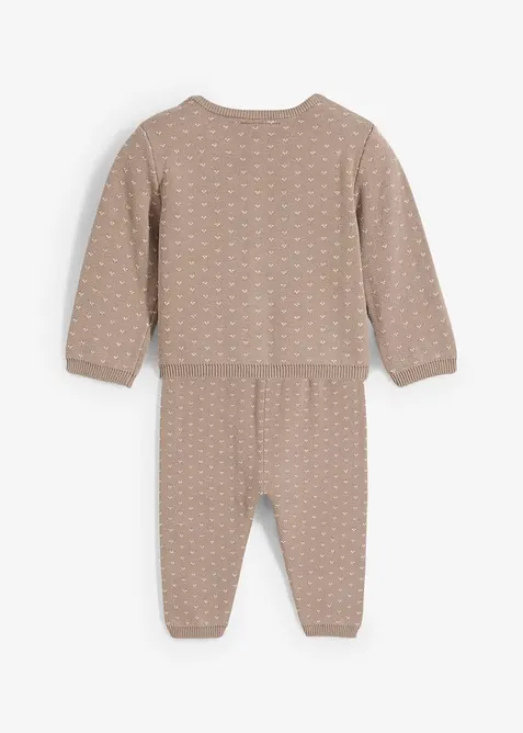 Gilet et pantalon en maille de coton mélangé (ens. 2 pces), bonprix