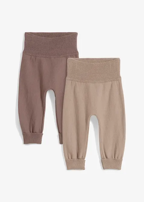 Lots de 2 pantalons évolutifs en maille de coton mélangé, bonprix