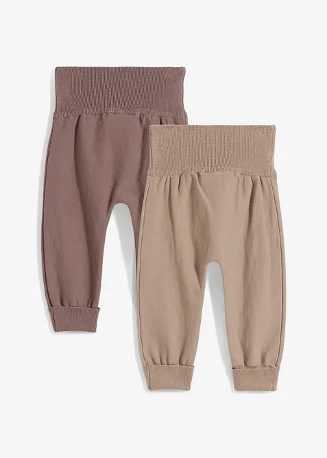 Lots de 2 pantalons évolutifs en maille de coton mélangé, bonprix