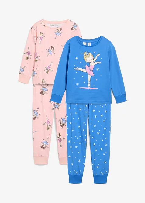 Lot de 2 pyjamas 100% coton (ens. 4 pces), bonprix