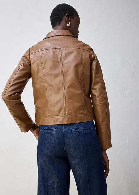 Veste en cuir d’agneau nappa, bonprix