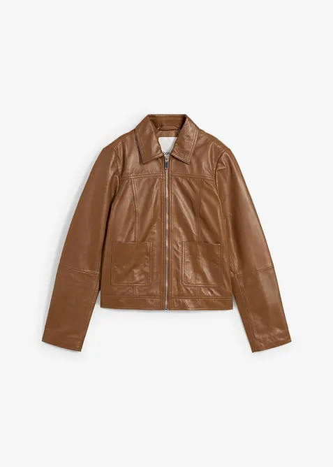 Veste en cuir d’agneau nappa, bonprix