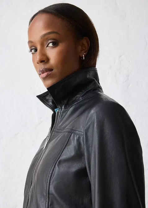 Veste en cuir d’agneau nappa, bonprix