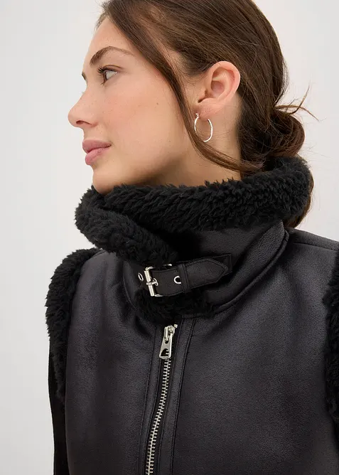 Gilet sans manches enduit, bonprix