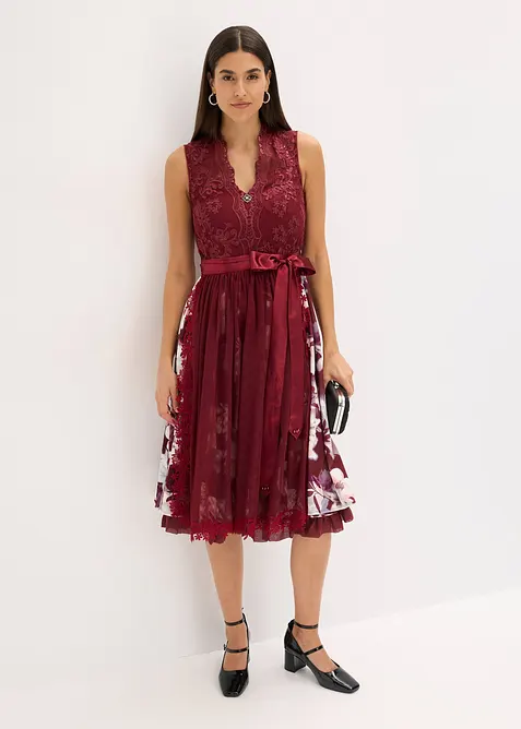 Dirndl avec broderie et jupe en velours (ens. 2 pces), bonprix