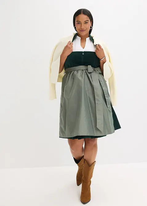 Dirndl avec corsage en velours et tablier en satin, bonprix