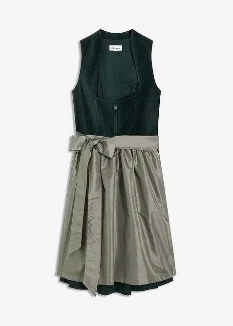 Dirndl avec corsage en velours et tablier en satin, bonprix