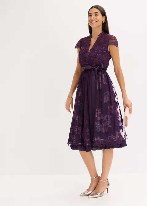 Dirndl avec broderie et jupe en velours (ens. 2 pces), bonprix