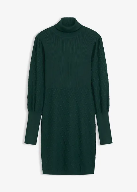 Robe en maille à col roulé, bonprix