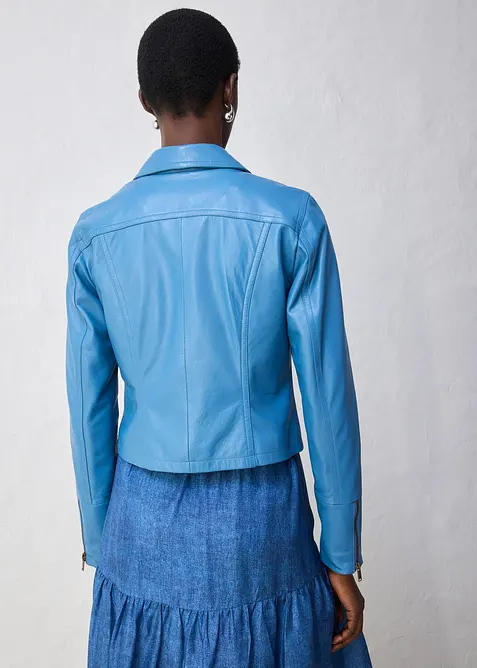 Veste en cuir nappa d’agneau, bonprix