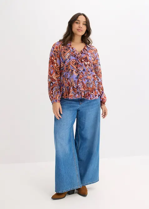 Chemisier en mousseline à volants, bonprix