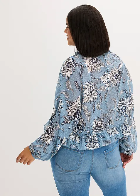 Blouse en mousseline à volants, bonprix