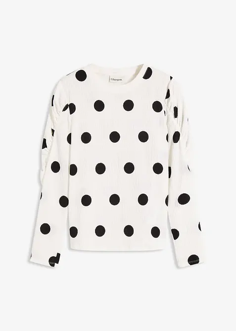 T-shirt manches longues en crêpe texturé, bonprix