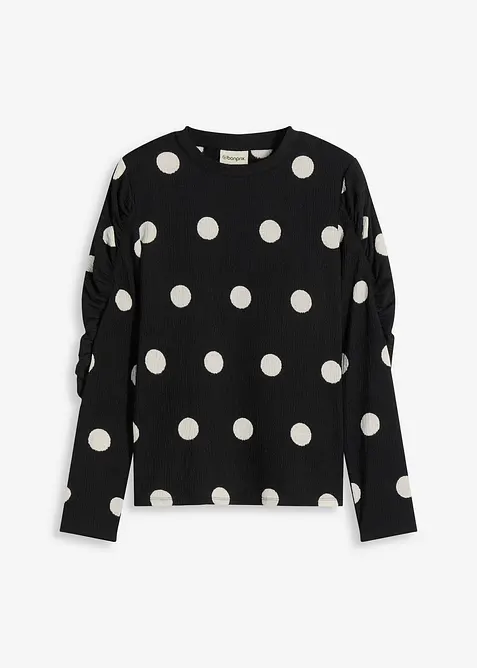 T-shirt manches longues en crêpe texturé, bonprix