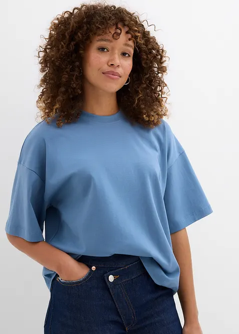 T-shirt court et oversize en coton &eacute;pais, bonprix