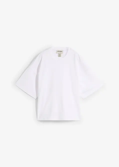 T-shirt court et oversize en pur coton épais, bonprix