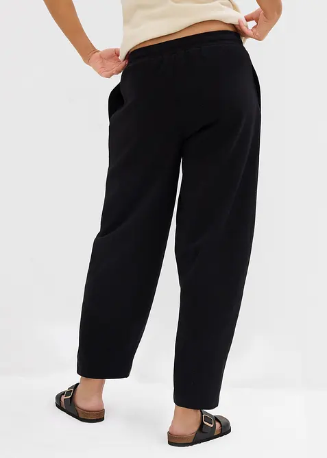 Pantalon barrel en molleton 100% coton, bonprix