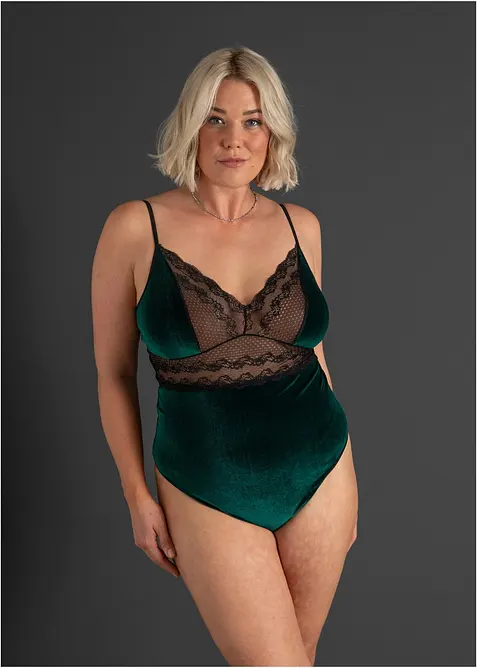 Body en velours ouvert, bonprix