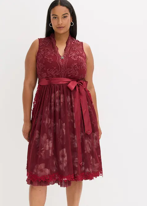 Dirndl avec broderie et jupe en velours (ens. 2 pces), bonprix