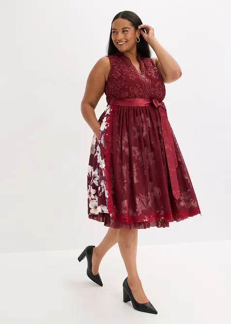 Dirndl avec broderie et jupe en velours (ens. 2 pces), bonprix