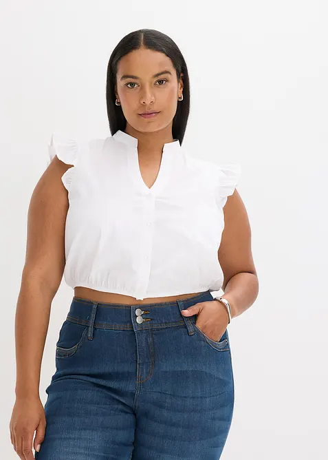 Chemisier de Dirndl à col montant et mancherons volantés, bonprix