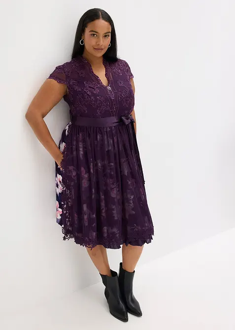 Dirndl avec broderie et jupe en velours (ens. 2 pces), bonprix